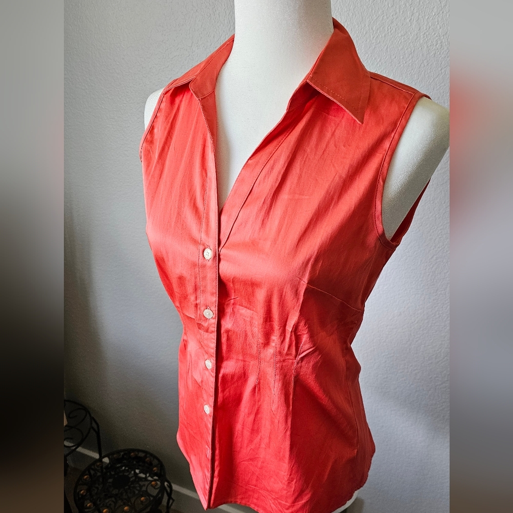 Button up Work Wear, Business casual coral tank top | banana Republic, NWT